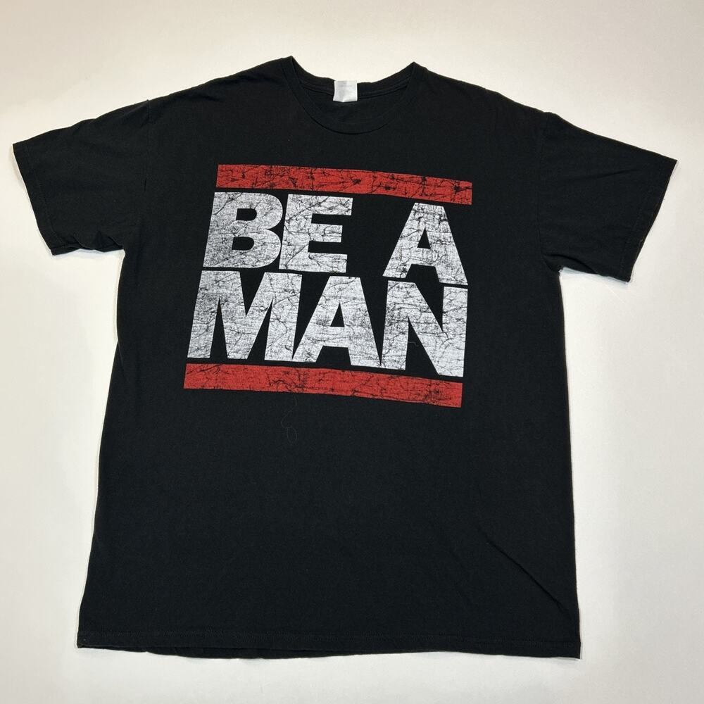 Russell Peters Be A Man T Shirt XL Black Comedy Tour Run DMC Parody Graphic Tee